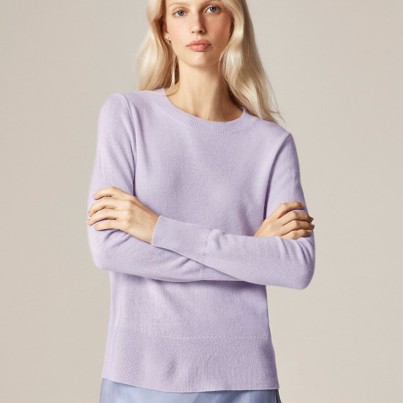 J. Crew Classic Fit Cashmere Sweater Extra Small Light Lavender